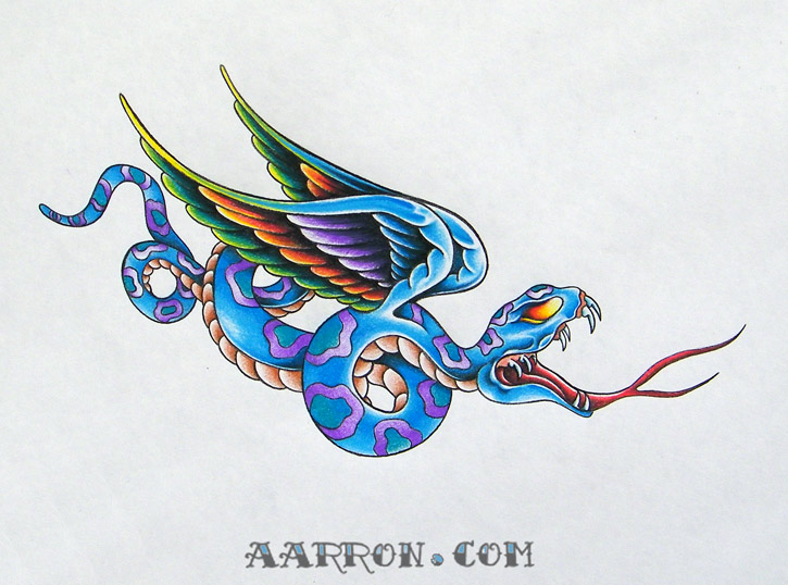 snake with wings tattoo