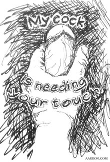 My cock is needing your touch naughty text sext drawing