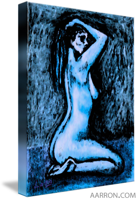 blue nude sizzle art featuring a figure in blue