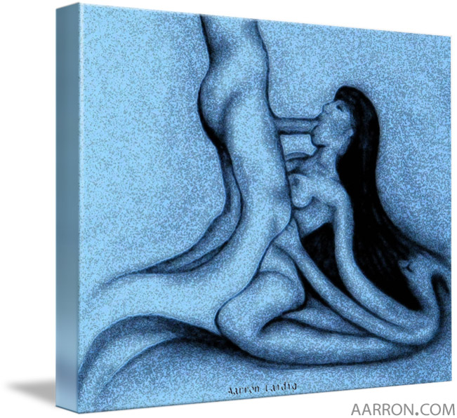 Fantasy Below Erotic Sizzle artwork created from a charcoal on paper drawing representing inner fantasies