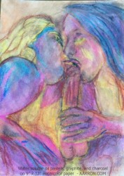 Double Blowjob In Water Soluble Oil Pastels and charcoal 
