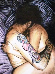 one of those moments erotic pen and ink with watercolor art