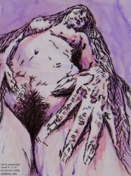 A roman goddess as viewed by humans erotic watercolor and ink