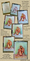oil pastel sketching of a nude figure