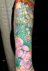 partially done floral sleeve pic inner forearm 