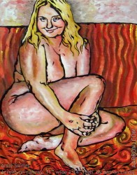 Amie Smiles figurative nude painting by contemporary artist Aarron Laidig 