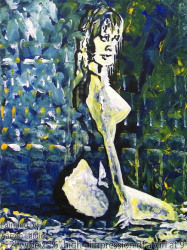 impression of a girl at 9 acrylic on canvas painting by Aarron Laidig
