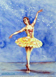 ballerina art study in watercolor and sanguine 