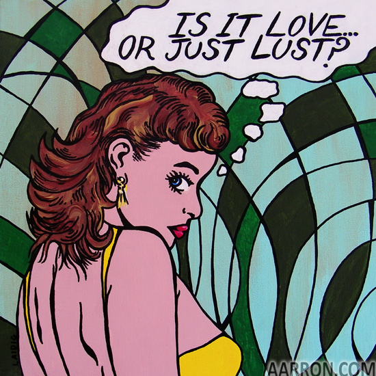 Is it love or lust retro style painting 