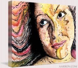 Rainbow World Girl Art On Canvas