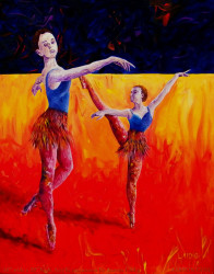 persistence and dedication ballet themed painting by Aarron Laidig