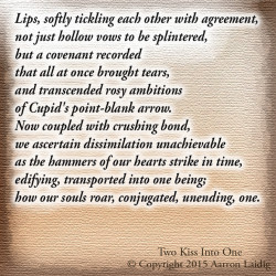 Two Kiss Into One Poem By Aarron Laidig