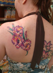 stylized gladiolus tattoo 