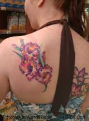 stylized gladiolus tattoo 