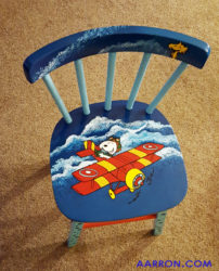 snoopy painted wooden chair