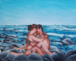 On The Rocks Lovers Painting