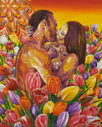 Many Colored Tulips painting