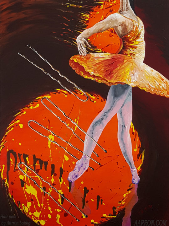 hair pins ballet painting by Aarron Laidig