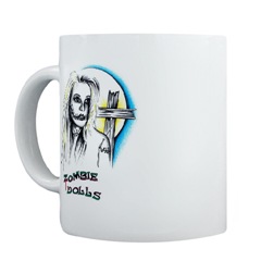 Full moon zombie doll coffee mug.