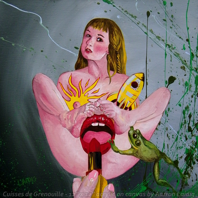 Cuisses de Grenouille surrealism original erotic painting