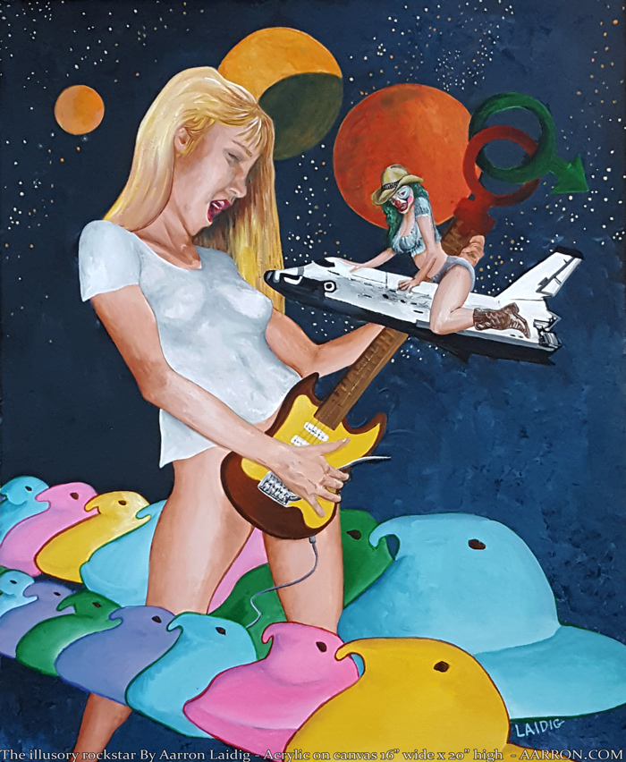The illusory rockstar surreal painting