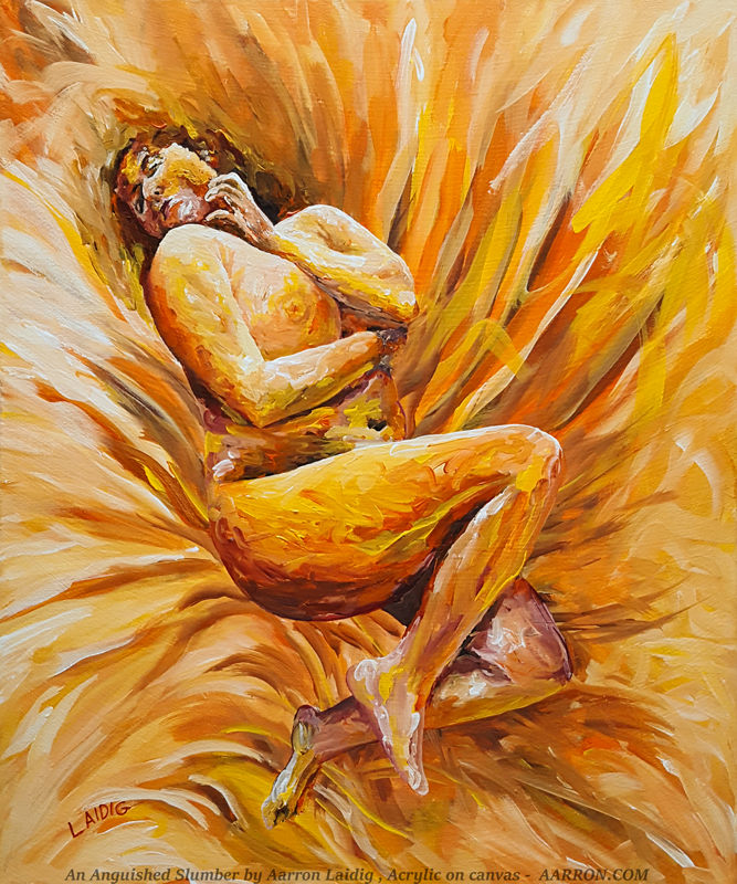 An Anguished Slumber original painting on canvas