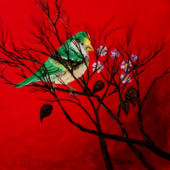 birdy in the bush art