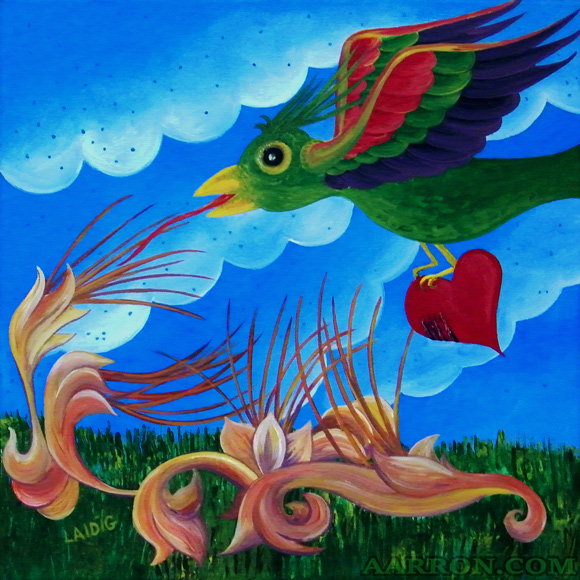 flight of the wounded heart artwork by a laidig