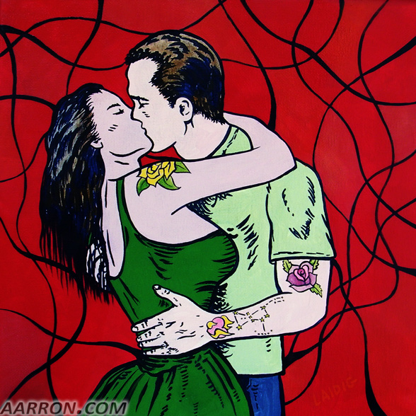 one more kiss painting on canvas by A laidig