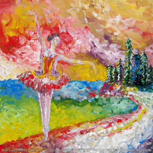 Pursuit of her dream original dance painting on canvas