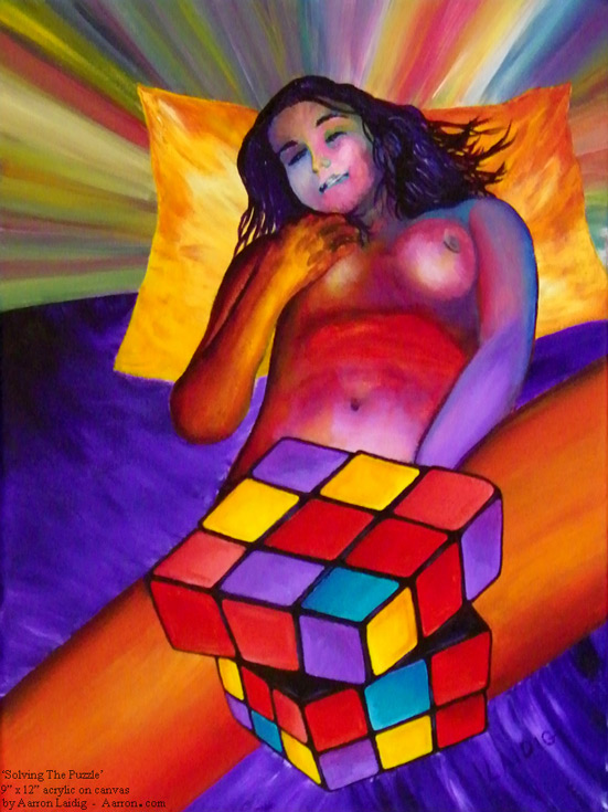Solving The Puzzle Small Erotic Painting