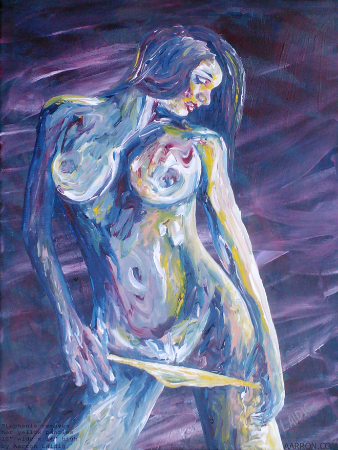 Stephanie from panties coming down painting series