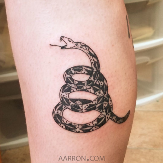 Don't tread on me Gadsden snake tattoo Port Angeles Wa