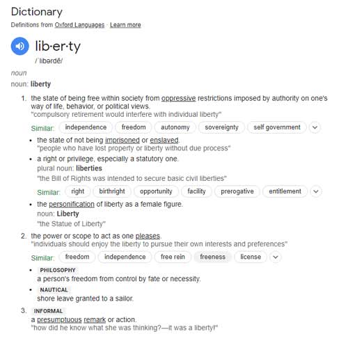 Liberty results definition