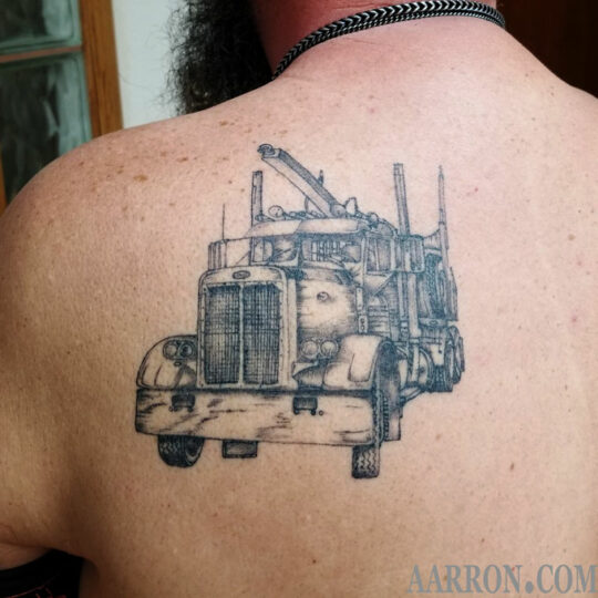 logging truck tattoo port angeles wa 