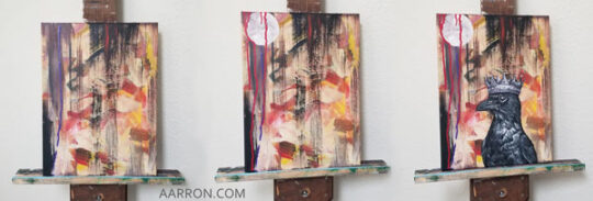 Painting progress of Flower Moon by Aarron Laidig