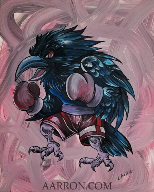 Battle Raven Painting by Aarron Laidig
