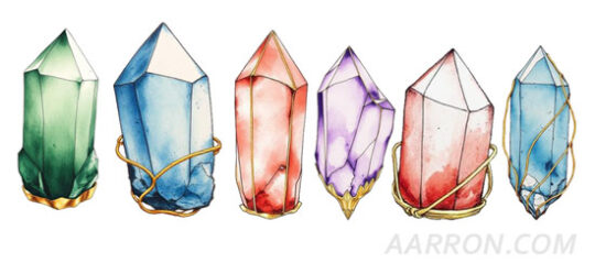 gold encased crystals