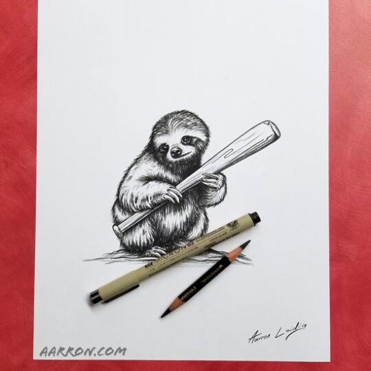 Never touching a bat again sloth drawing artistic flow