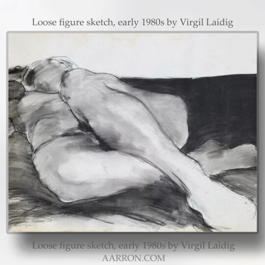 Loose figure sketch # 1, early 1980s by Virgil Laidig