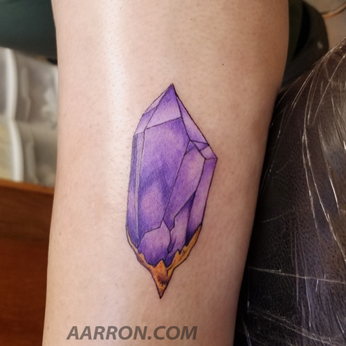 Amethyst crystal tattoos Aarron Laidig