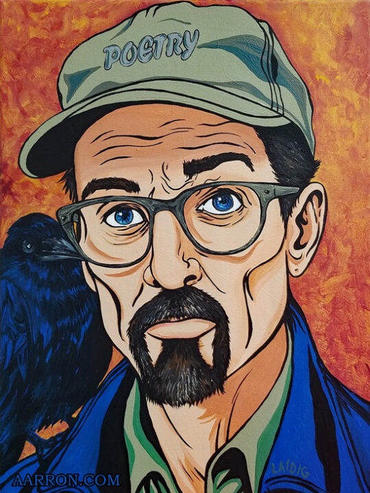 Forevermore poet painting by Aarron Laidig, almost a self portrait.