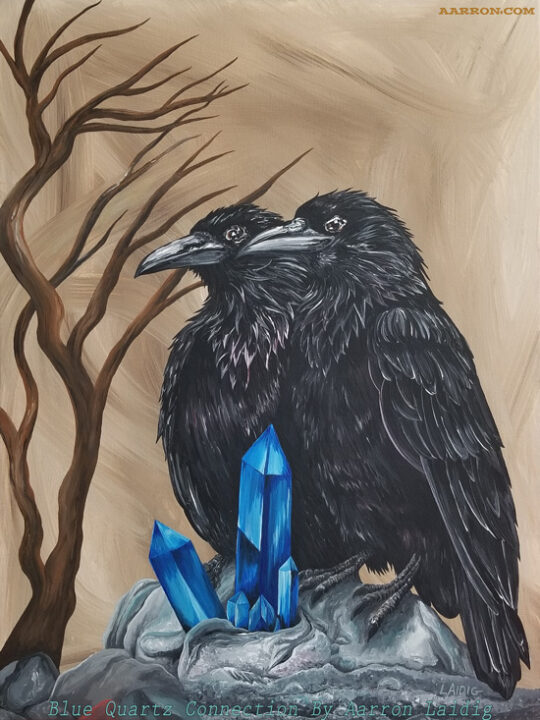 Blue quartz connection painting by Aarron Laidig
