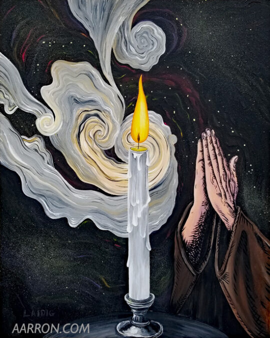 Sending it out prayer painting by Aarron Laidig.